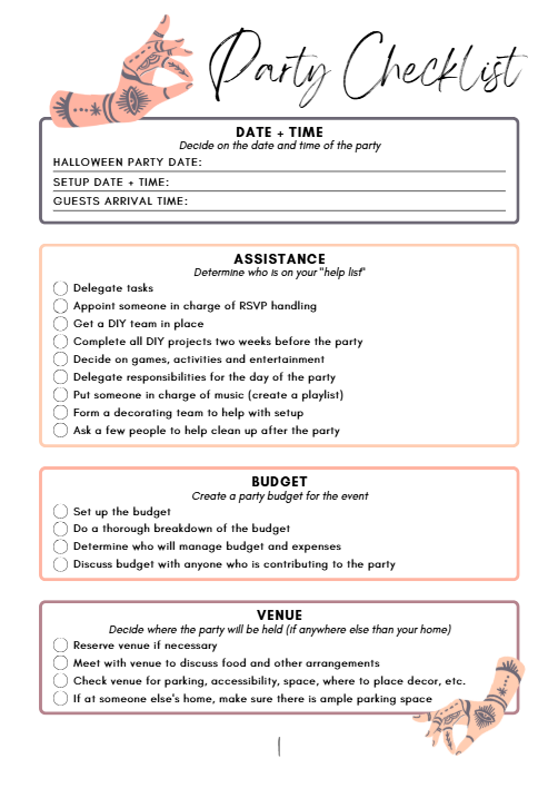 Halloween Party Planner 45-Page Canva Template for Events CYDesignStudio