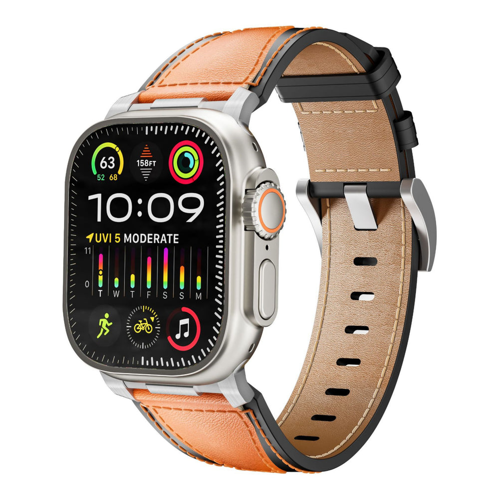 Dual-Tone Genuine Leather Band Stylish Apple Watch Band Dewell X