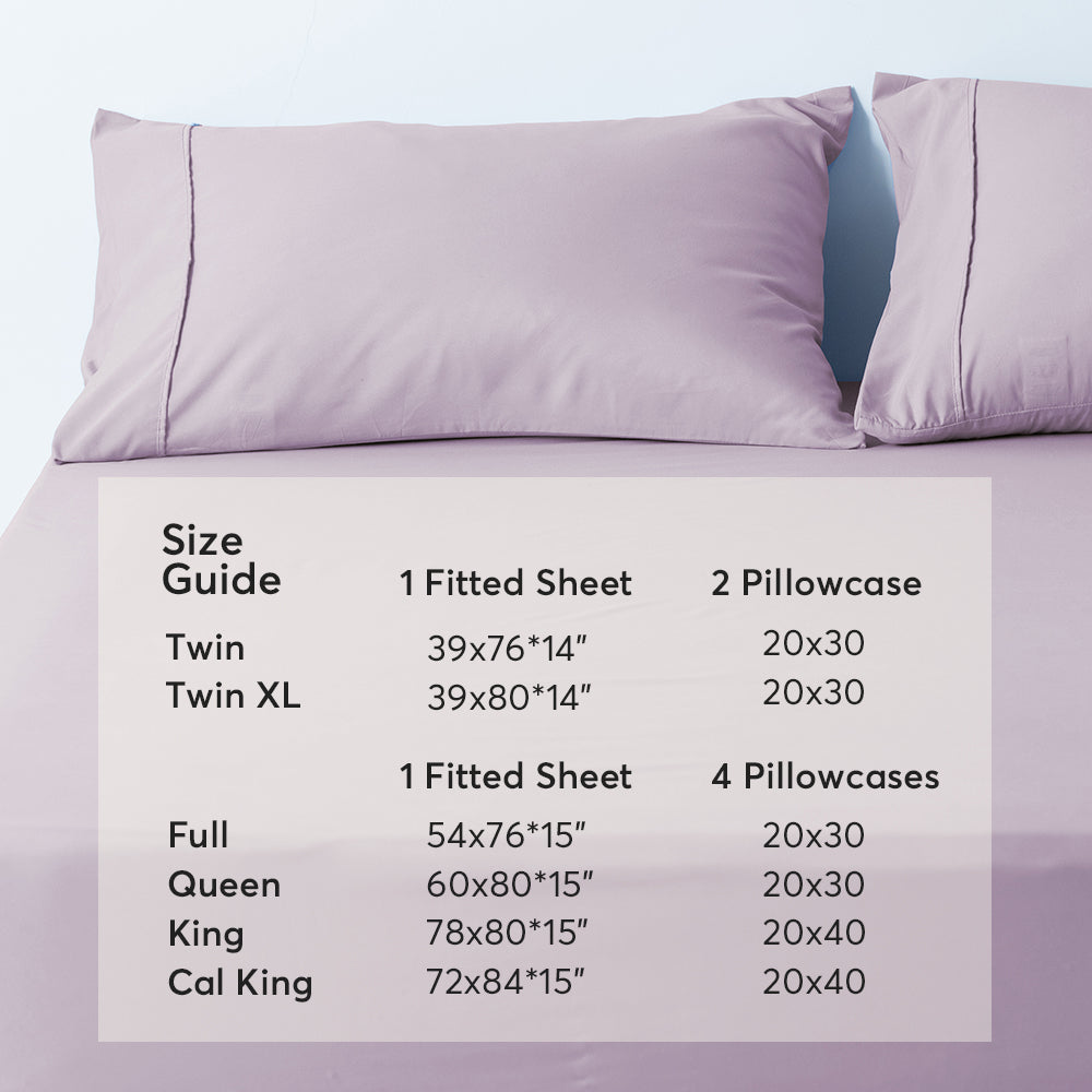 All Season Deep Pocket Fitted Sheet Set with Pillowcases Kasentex
