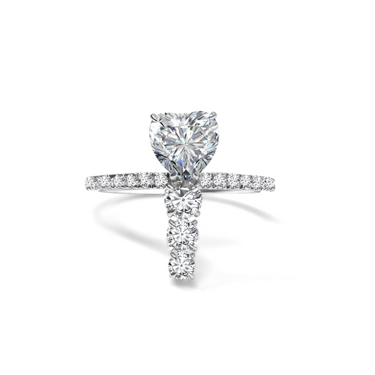 Heart & Round Cut Moissanite 6.5mm x 6.5mm Ring
