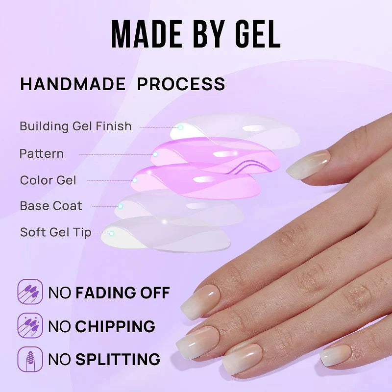 Vanilla Cream Square Long Lasting Press On Nails Nail Pop Studio