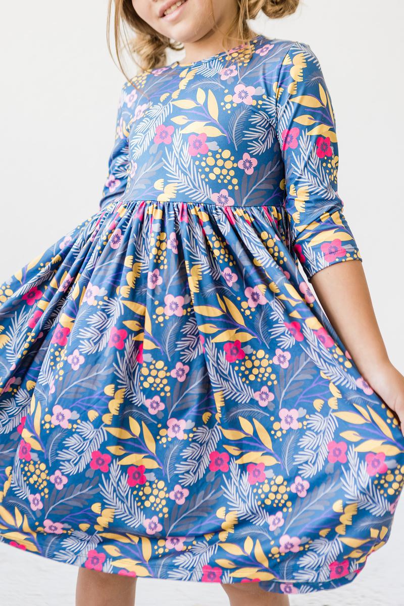 Flora 3/4 Sleeve Pocket Twirl Dress Mila & Rose