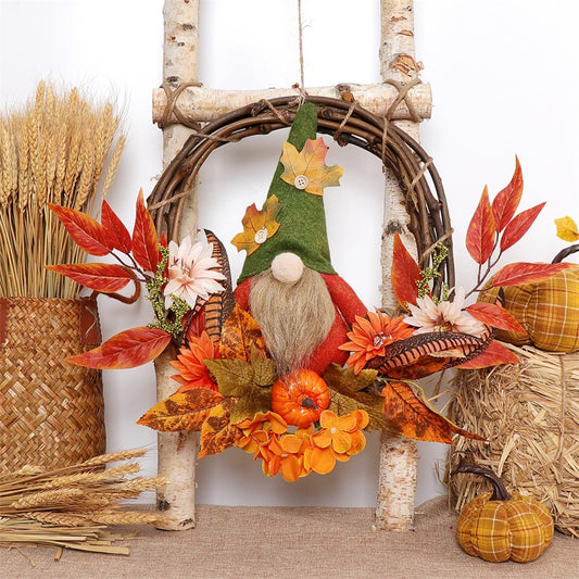 Thanksgiving Nordic Harvest Garland Decoration Faceless Elderly Doll