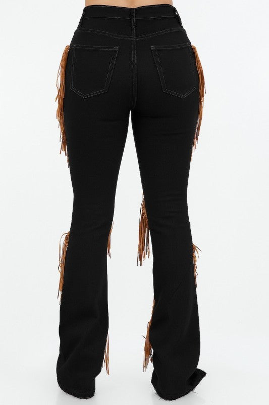 Western Fringe Boot Cut Jean High-Rise Bootcut Jeans