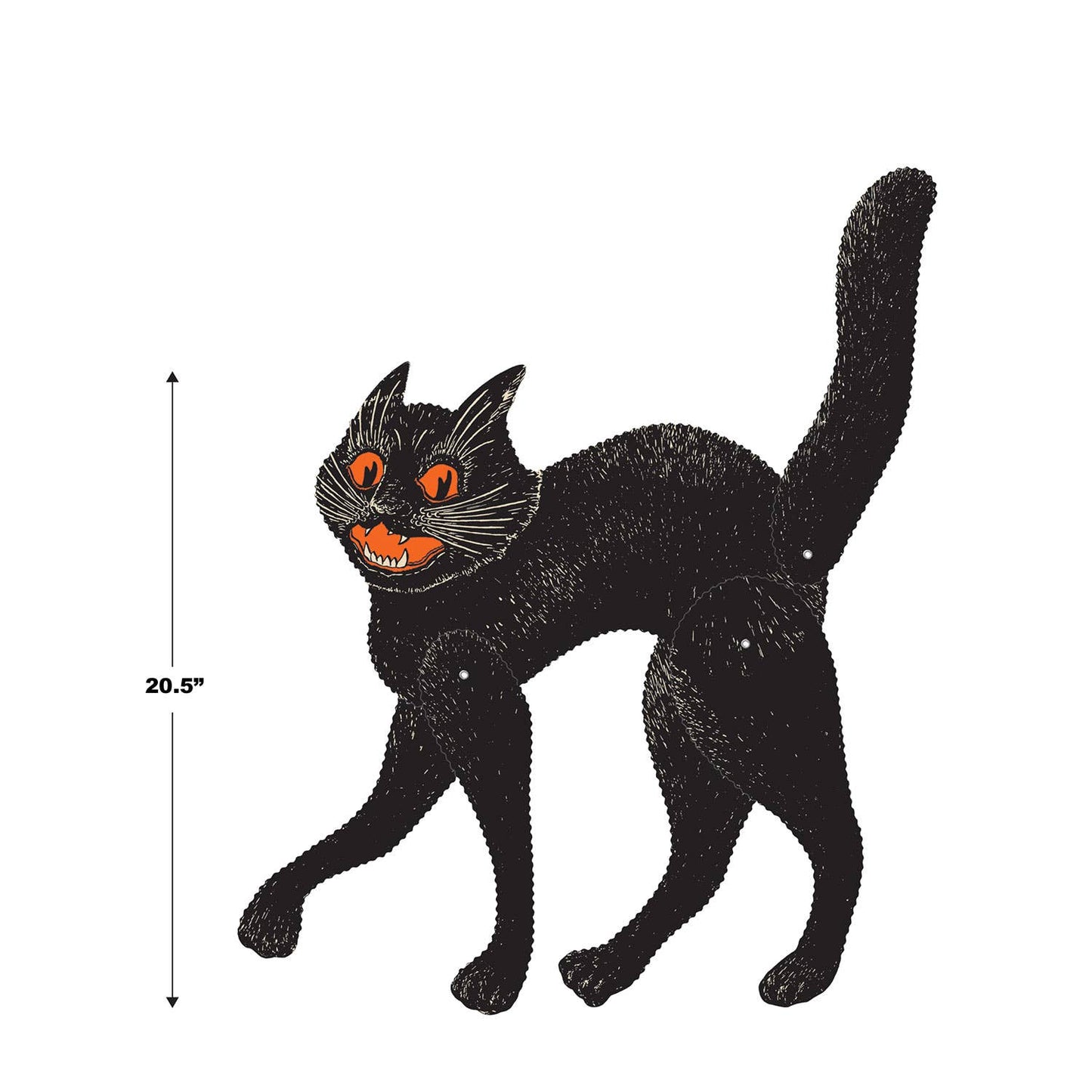 Vintage 30' Jointed Scratch Cat Halloween Decoration Beistle