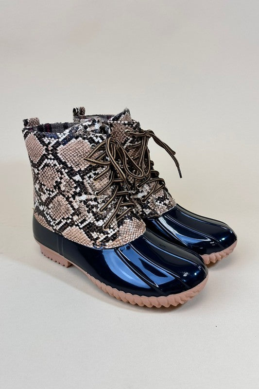 Lace Up Animal Print Winter Rain Boot DS-LSS-SORREL