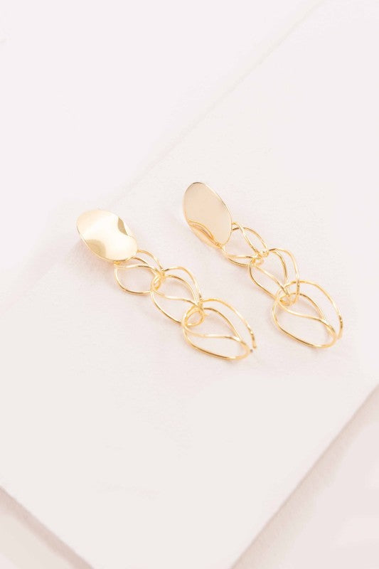 Gold Chain Dangle Earrings 14K Plated Get Jiggy
