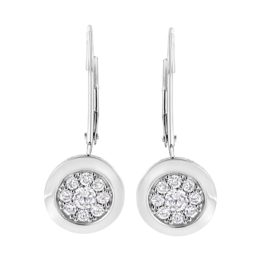 .925 Sterling Silver 3/4 Cttw Lab Grown Diamond Cluster Dangle Earring (F-G Color, Vs2-Si1 Clarity)
