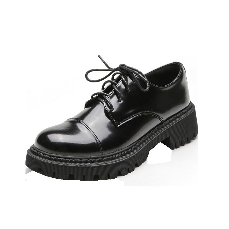 Solid-Color Retro Slip-On Platform Shoes Women’s Platform Shoes