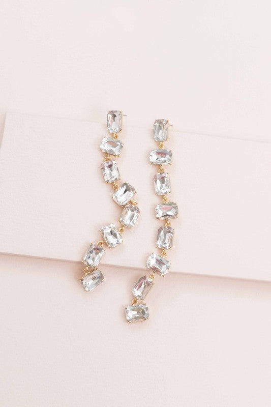 Diamond Stone More Drama Dangle Earrings Brass