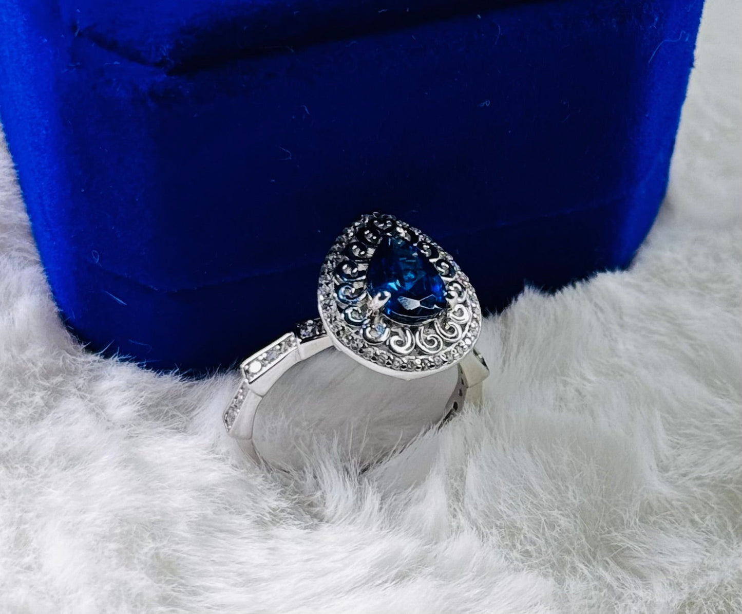Sapphire Removable Head Fidget Ring 925 Sterling Silver