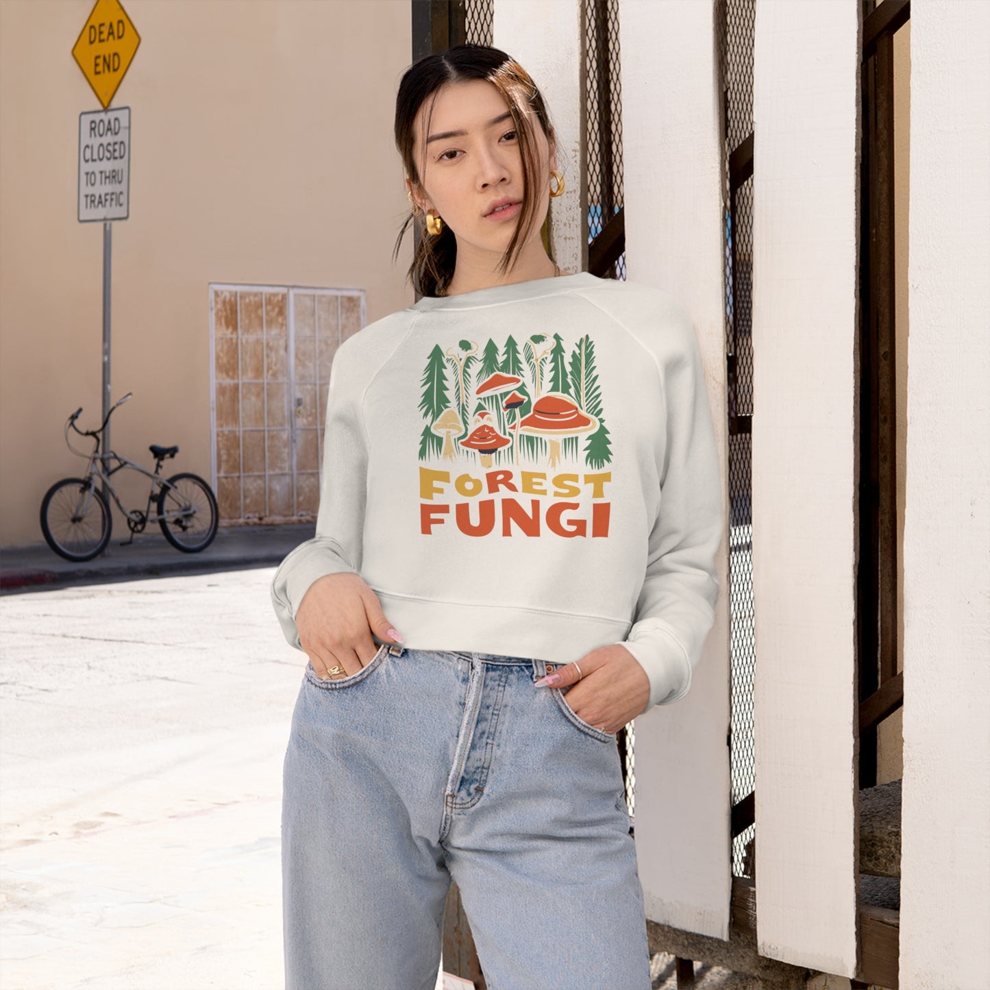 Frightening Forest Fungi Sweatshirt, Unique Mushroom Costume & Spooky Season Halloween Sweatshirt
