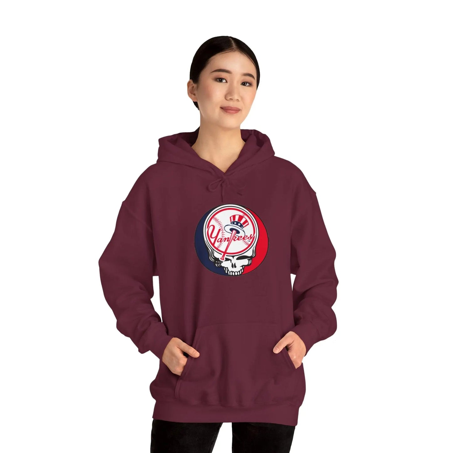 Grateful Dead Unisex Heavy Blend Hoodie MLB The Ballpark Collection New York Baseball Edition