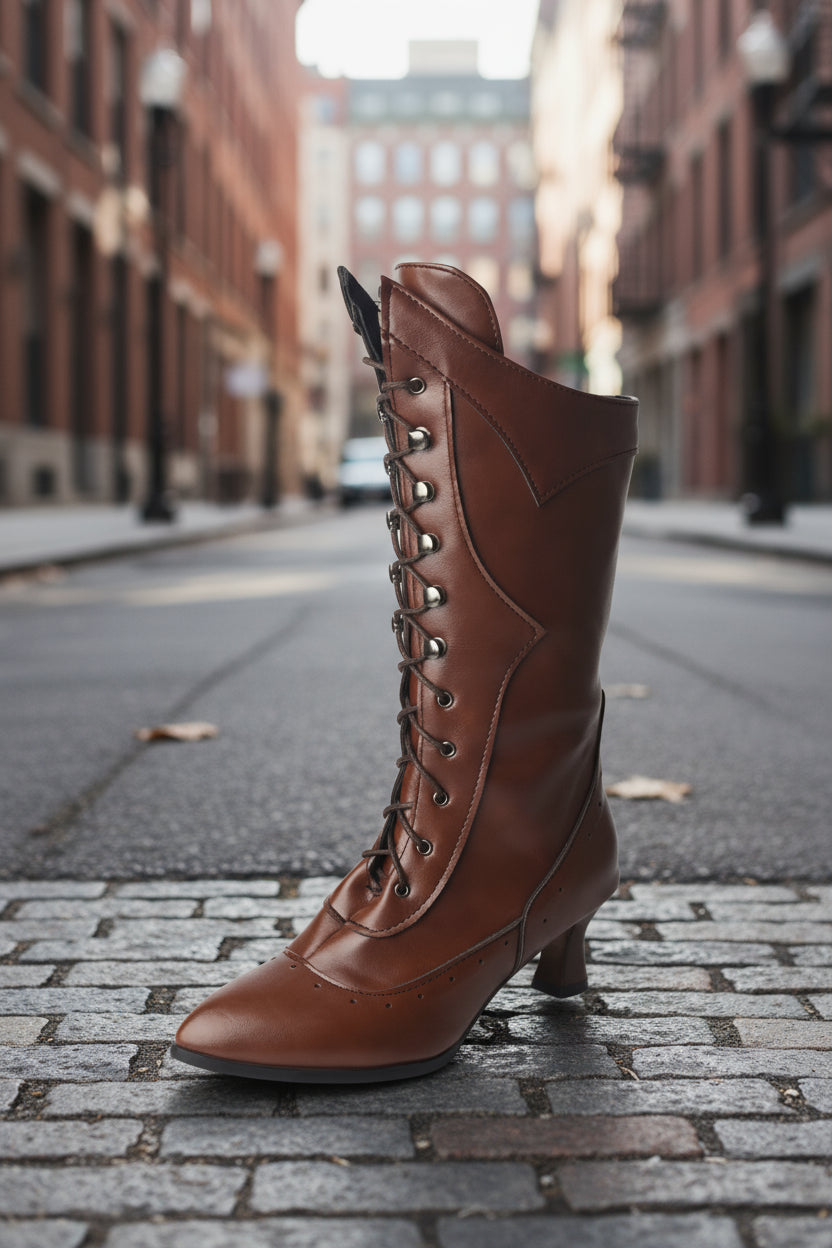 Lace-Up Wine-Cup Heel Large-Size Women’s Martin Boots