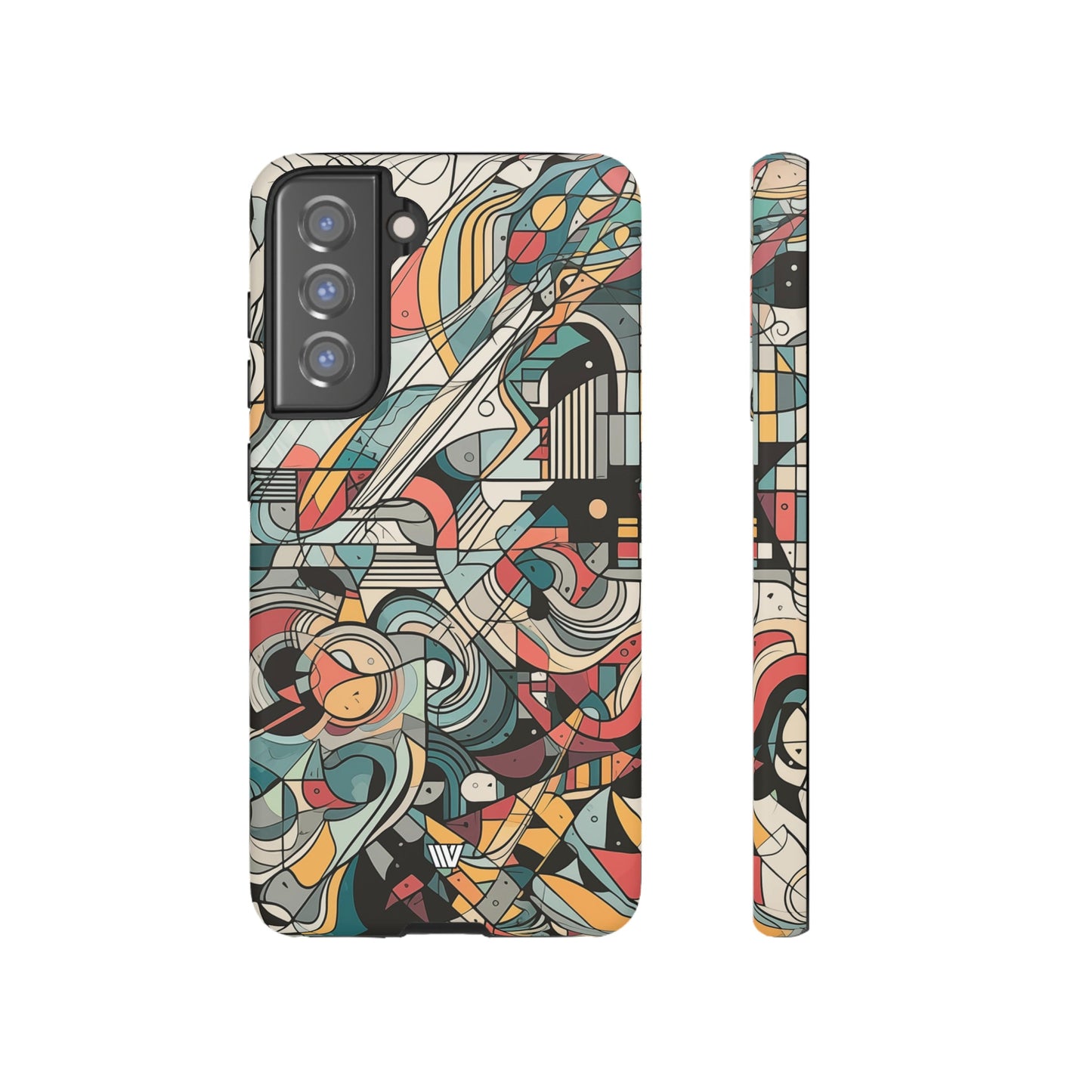Abstract Doodle Tough Phone Case Dual-Layer Protection