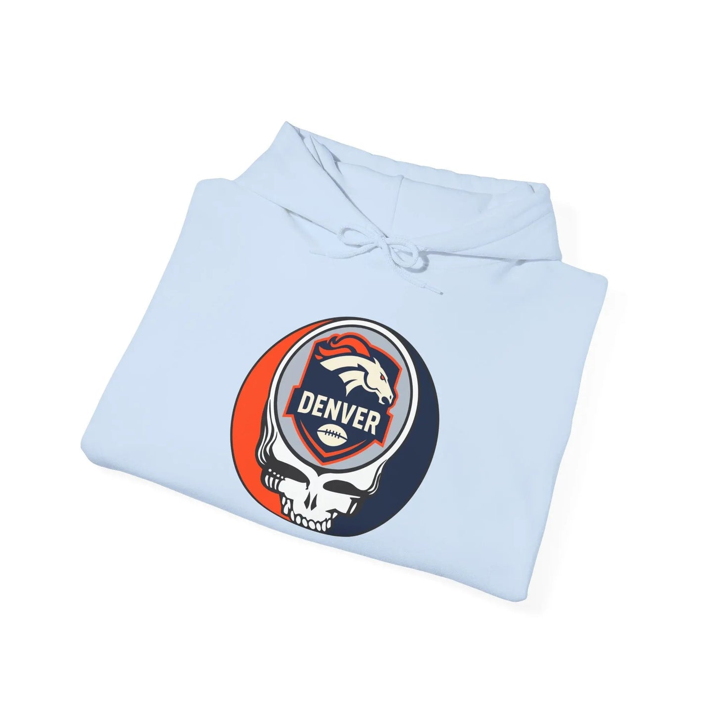 Denver Broncos Stealie Grateful Dead Hooded Sweatshirt Medium-Heavy Fabric NFL