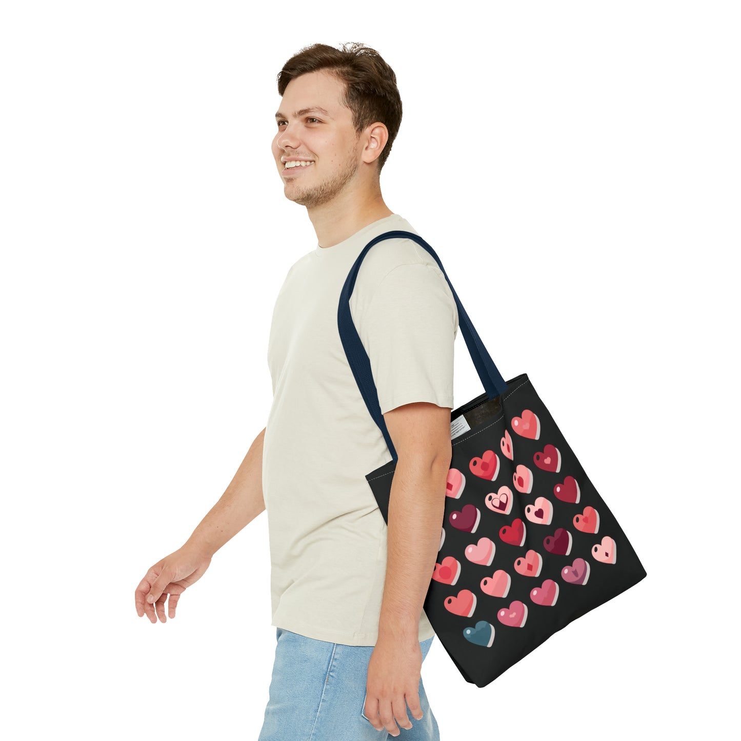 Valentine's black Tote Bag (AOP)