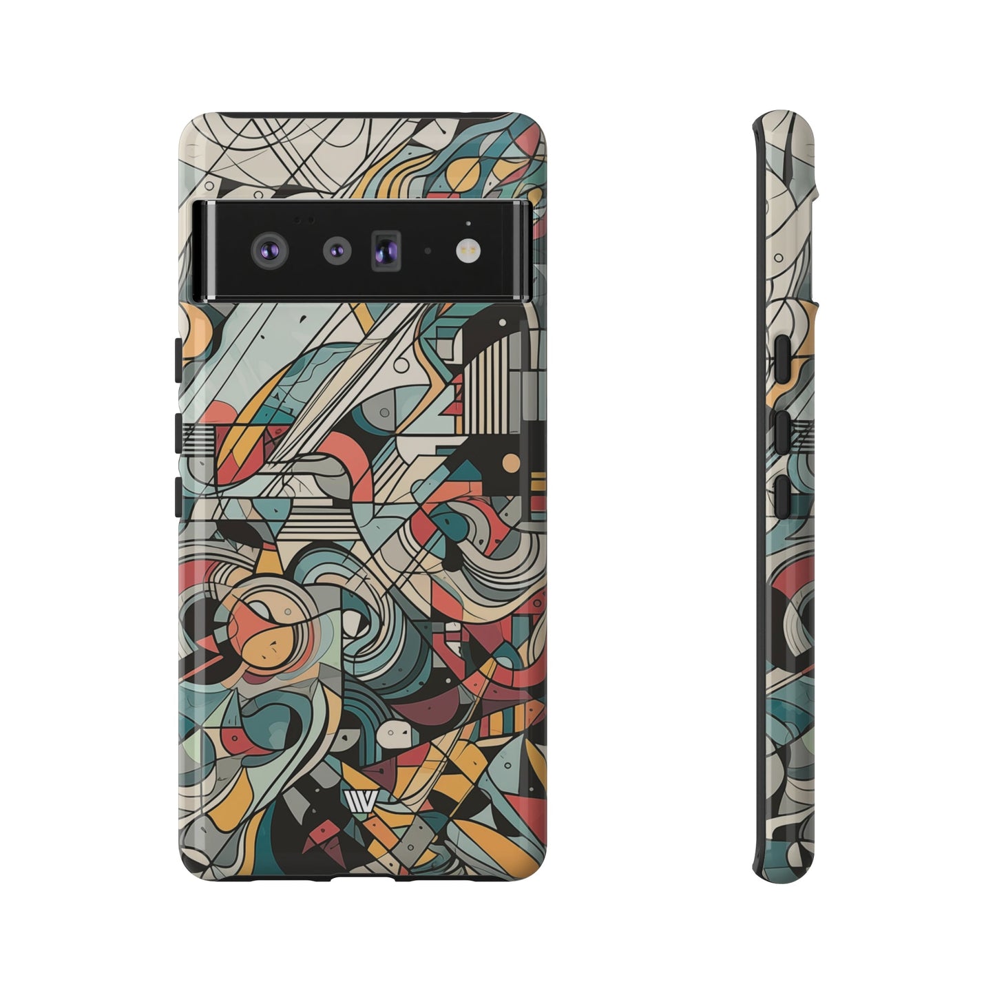 Abstract Doodle Tough Phone Case Dual-Layer Protection