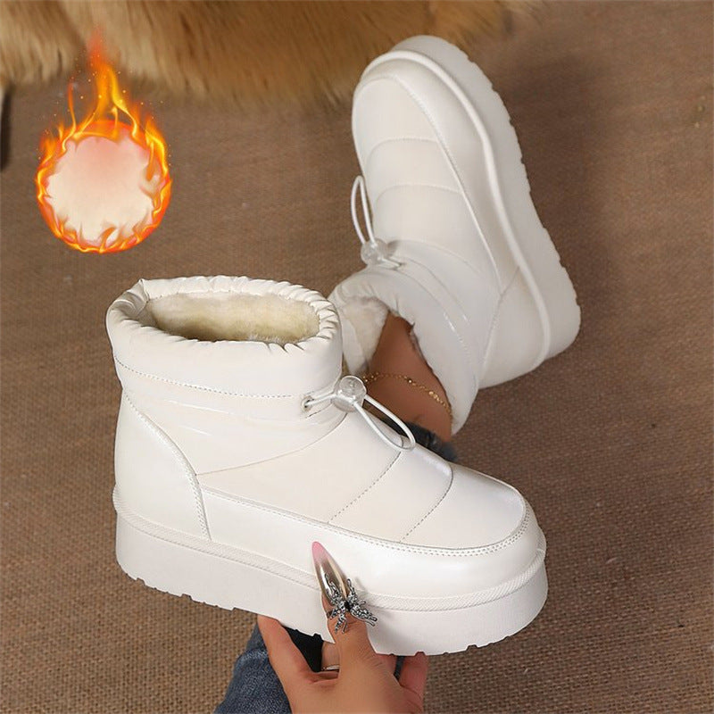 Fleece-Lined Warm Cotton Lined Short Boots Women’s Winter Ankle Boots