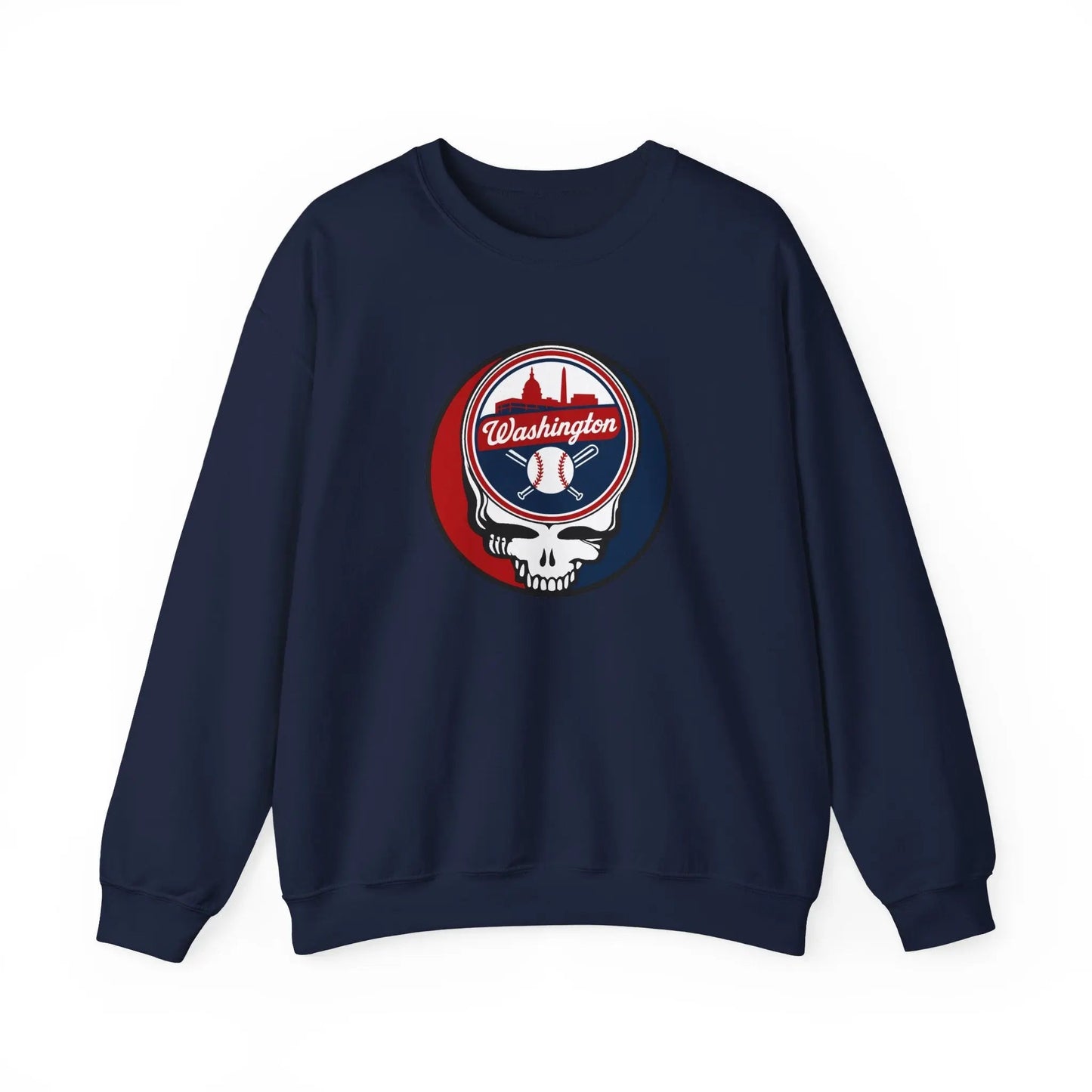 Washington Baseball Edition Grateful Dead Stealie Crewneck Sweatshirt The Ballpark Collection
