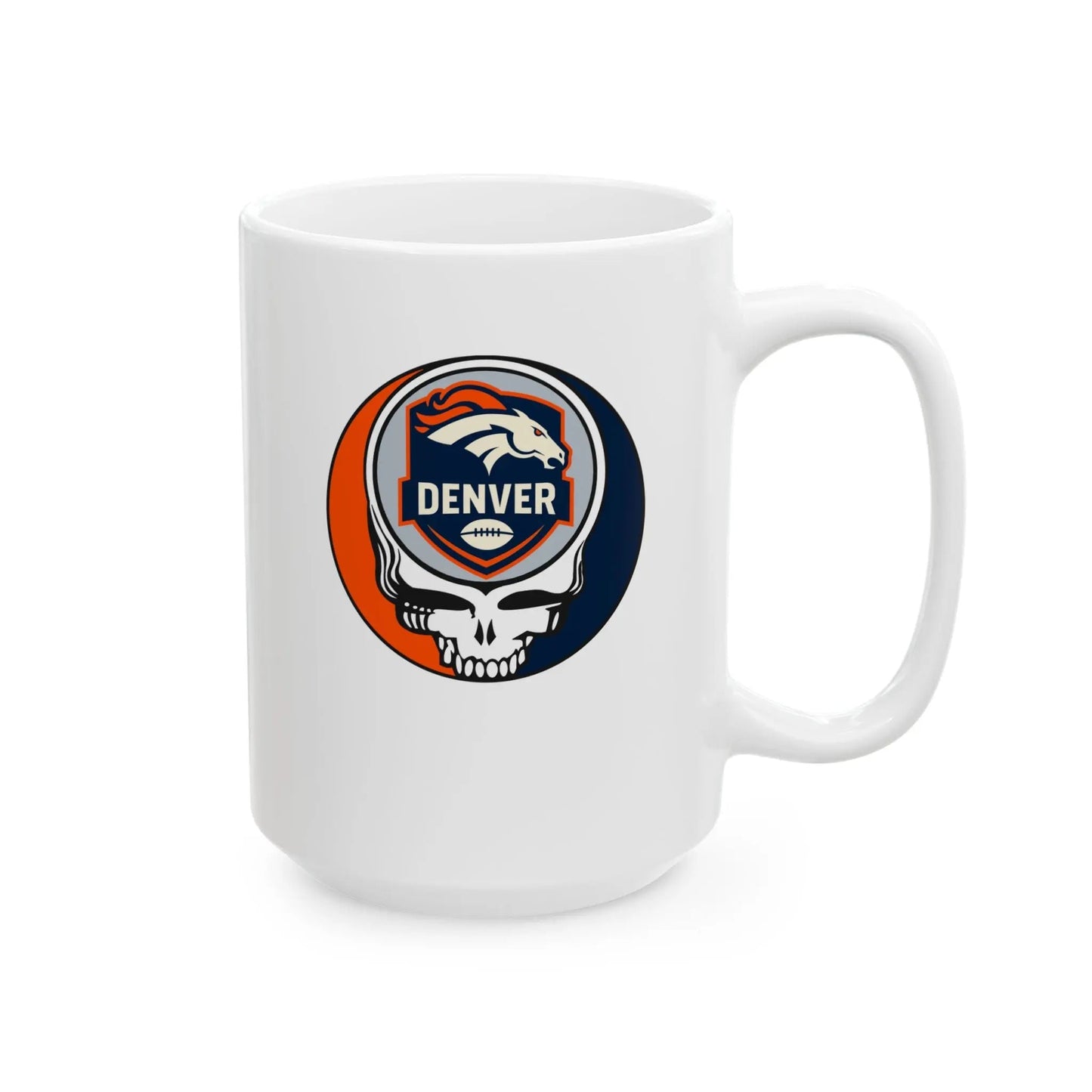 Denver Broncos Stealie Ceramic Coffee Mug Durable White Ceramic NFL