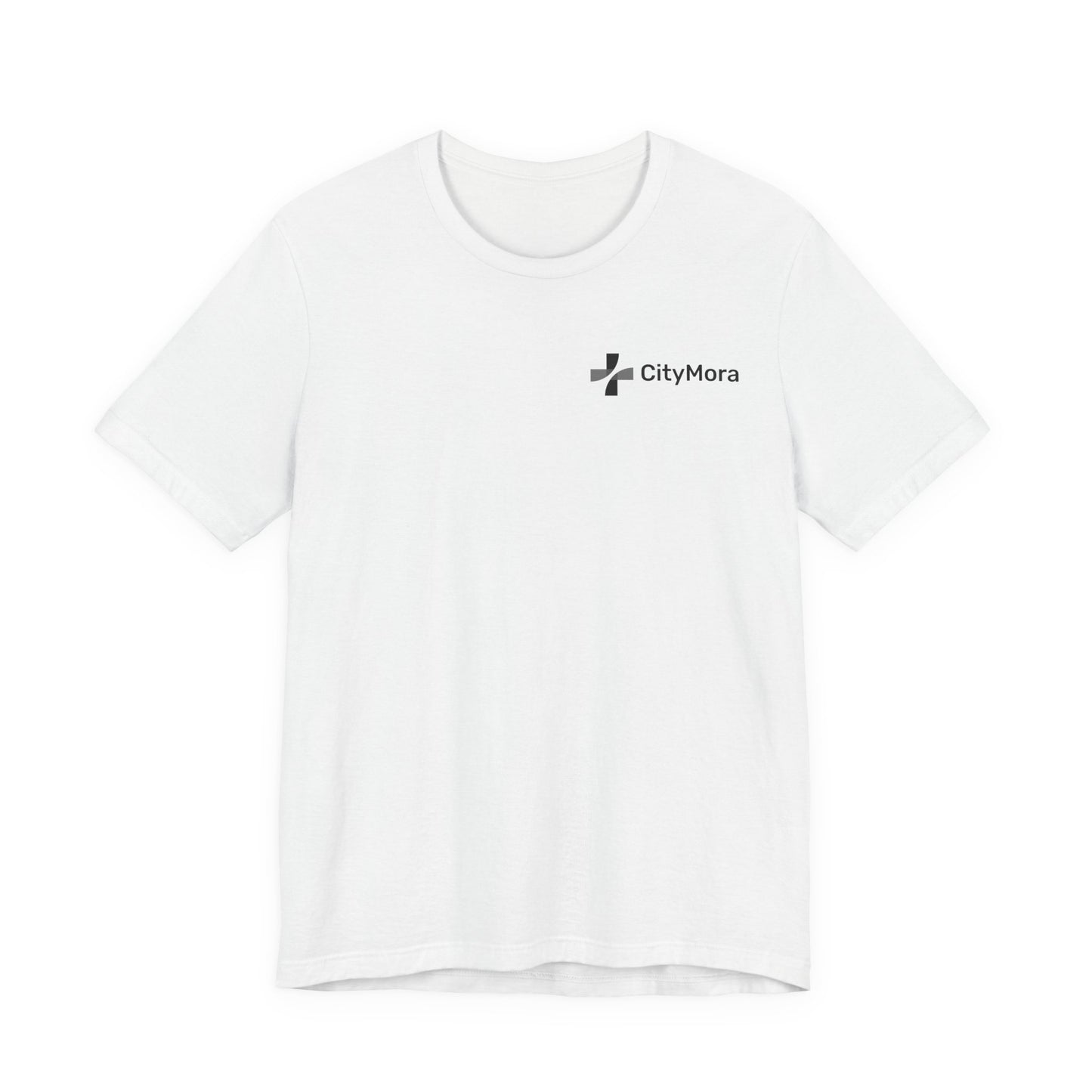 Casual Unisex Tee - 'CityMora' Motivational Short Sleeve Shirt - Black