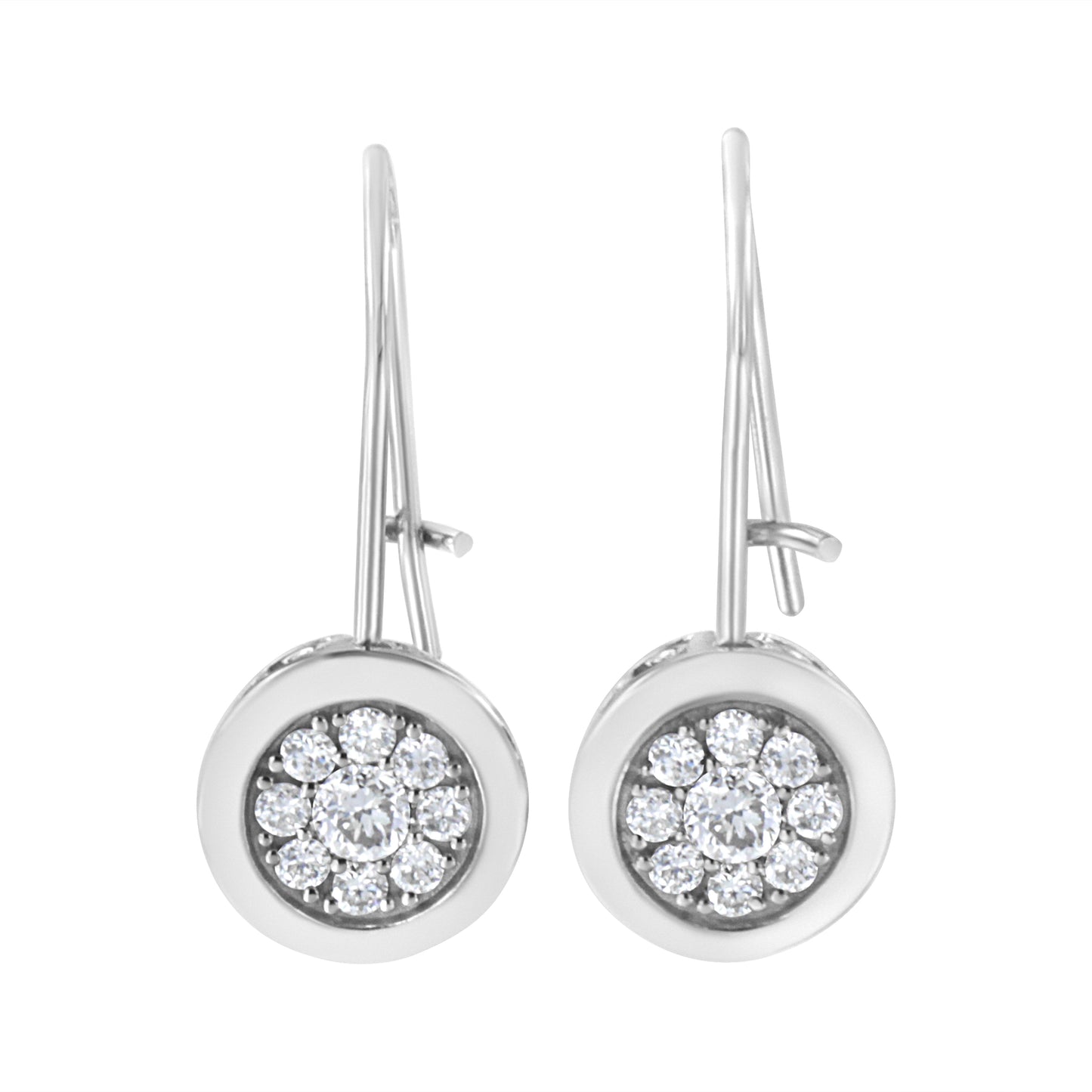 .925 Sterling Silver 5/8 Cttw Lab Grown Diamond Cluster Earring (F-G Color, Vs2-Si1 Clarity)