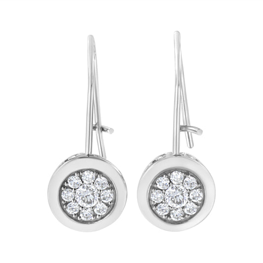 .925 Sterling Silver 5/8 Cttw Lab Grown Diamond Cluster Earring (F-G Color, Vs2-Si1 Clarity)