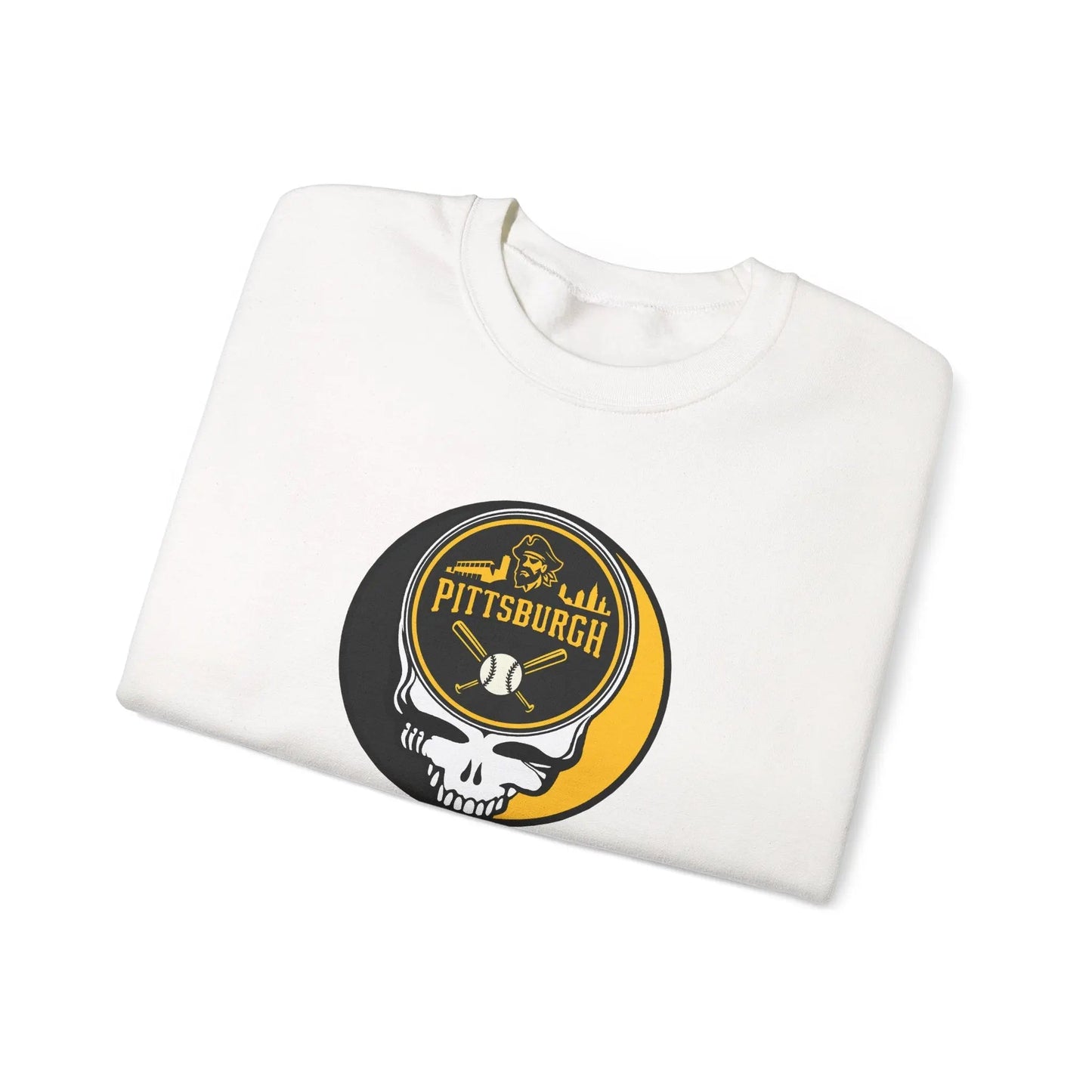 Grateful Dead Stealie Crewneck Heavy Blend Sweatshirt Pittsburgh Baseball Edition MLB