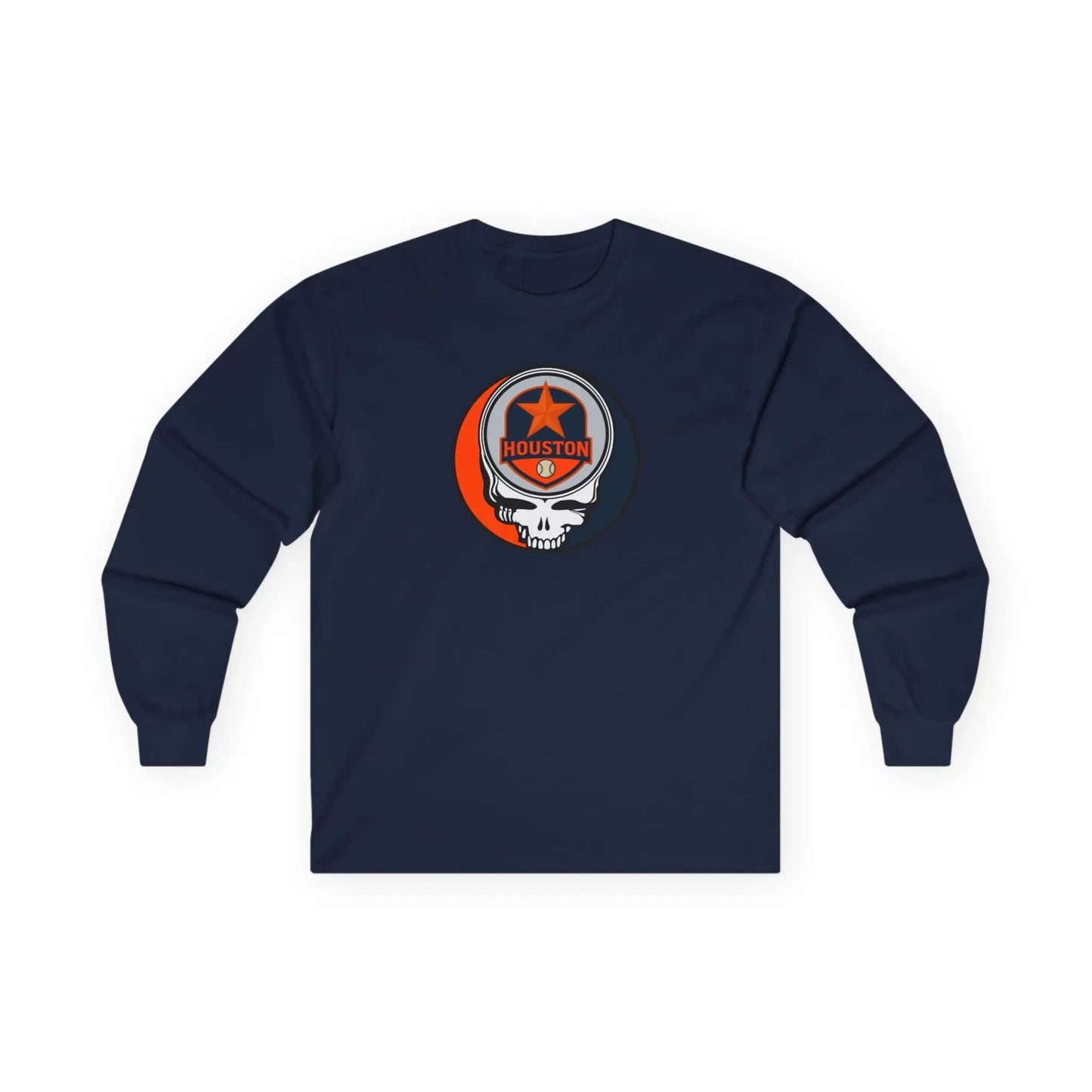 Classic Stealie Long Sleeve Tee Houston Baseball Edition MLB The Ballpark Collection