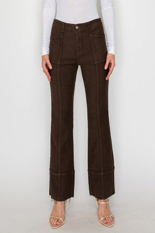 Tummy Control High Rise Bootcut Jeans Brown Wash AT2114BTBR