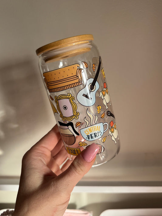 Friends Inspired Double Sided 16oz Glass Cup