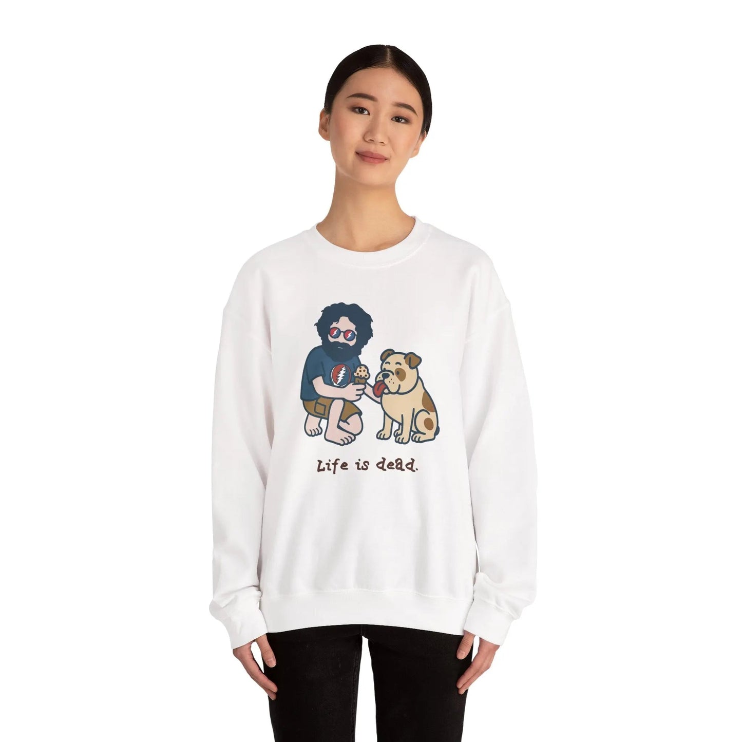 Crewneck Sweatshirt Heavy Blend Jerry and Frank Are Sharin' Life is dead.