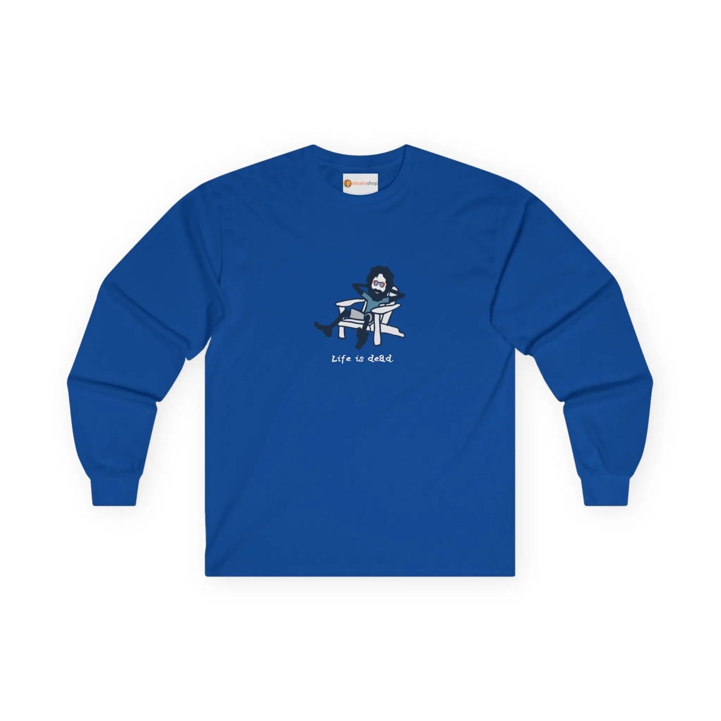Grateful Dead Ultra-Cotton Long Sleeve Tee Adirondack Jerry Life is dead