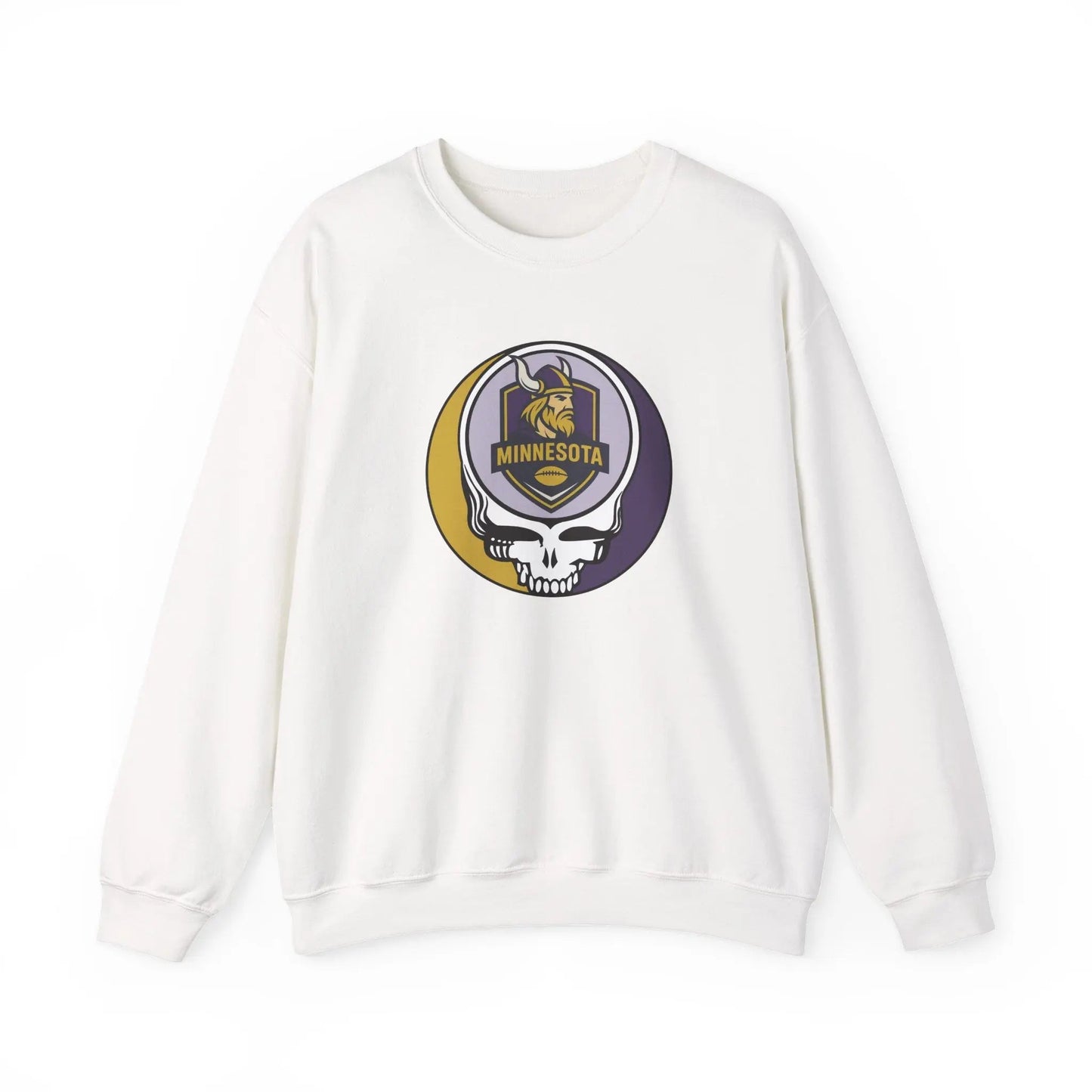 Minnesota Vikings Grateful Dead Stealie Heavy Blend Crewneck Sweatshirt