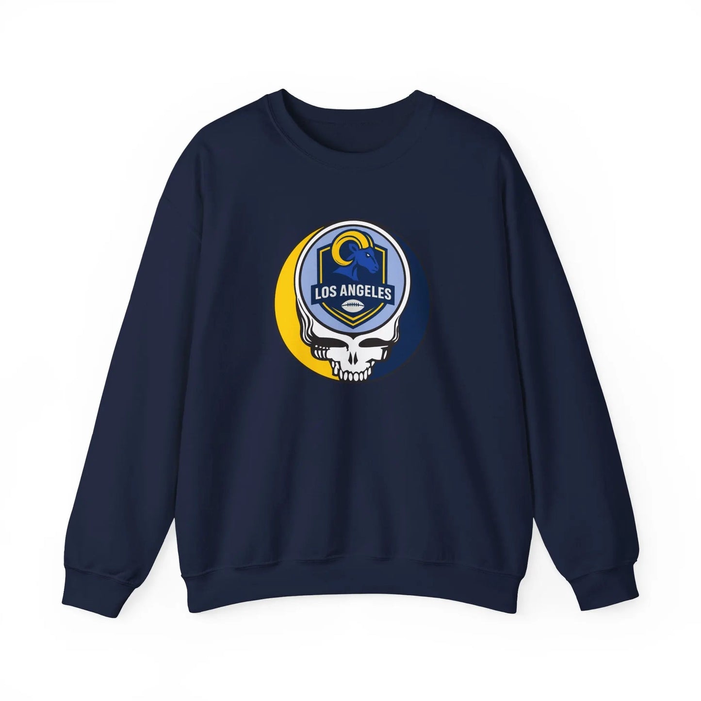 Los Angeles Rams Grateful Dead Stealie Crewneck Sweatshirt Heavy Blend The Gridiron Collection