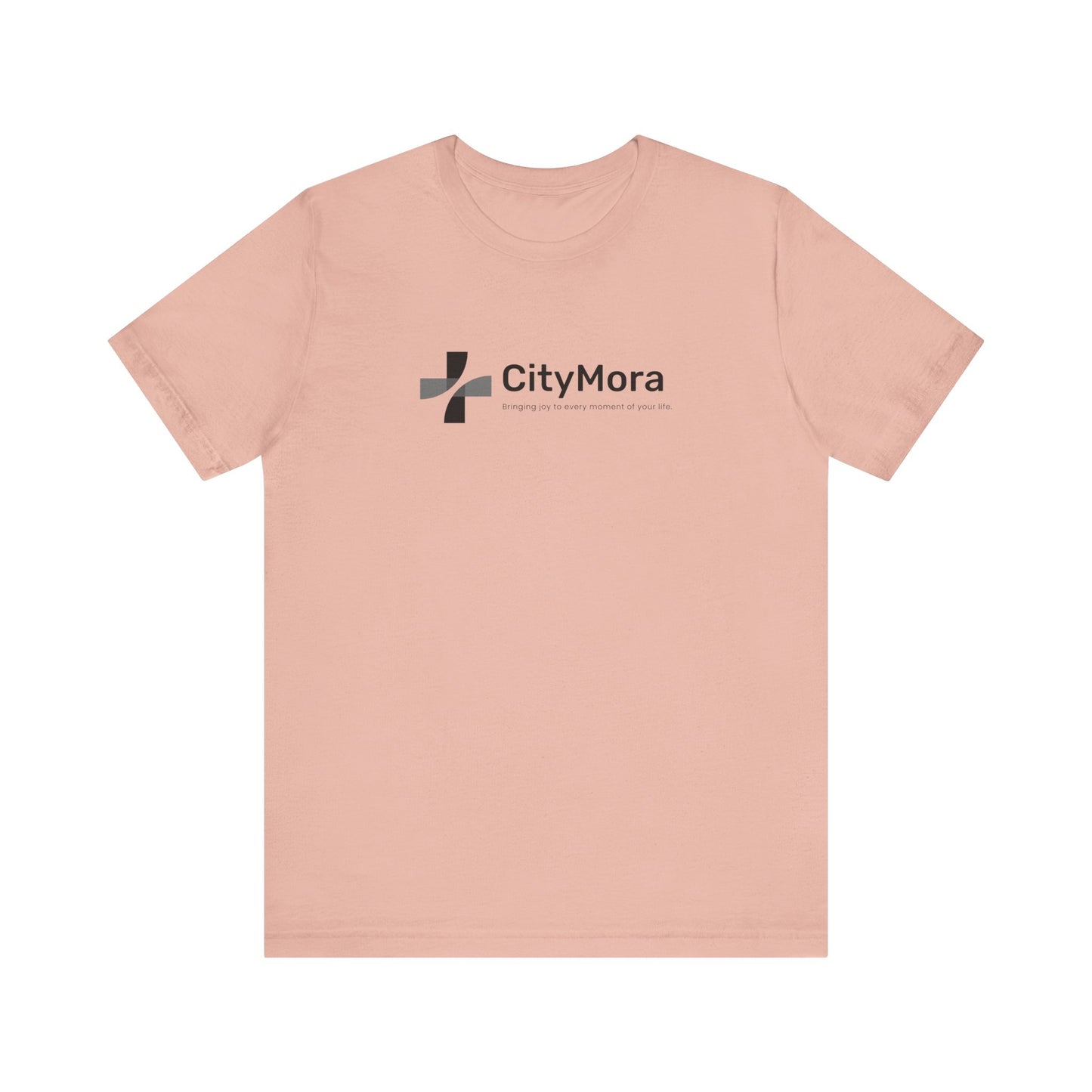 Casual Unisex Tee - 'CityMora' Motivational Short Sleeve Shirt - Black