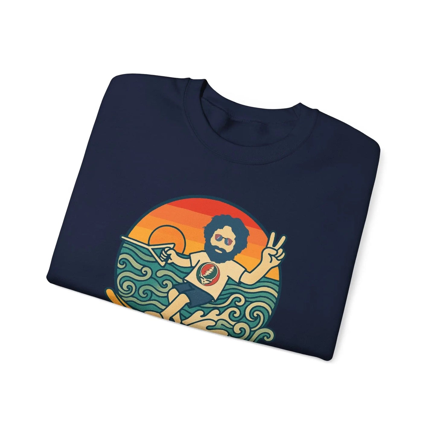Life is Dead Crewneck Sweatshirt Heavy Blend Waterskiin' Jerry