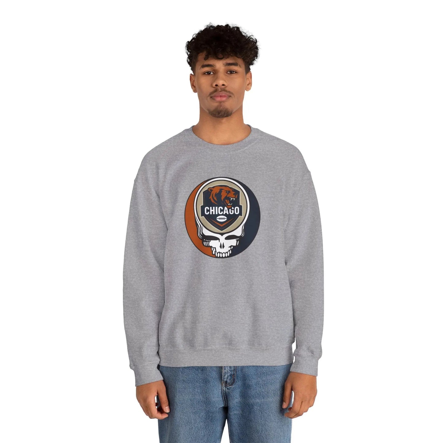 Gridiron Collection Chicago Bears Grateful Dead Stealie Crewneck Sweatshirt