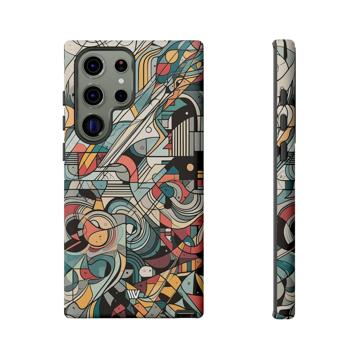 Abstract Doodle Tough Phone Case Dual-Layer Protection