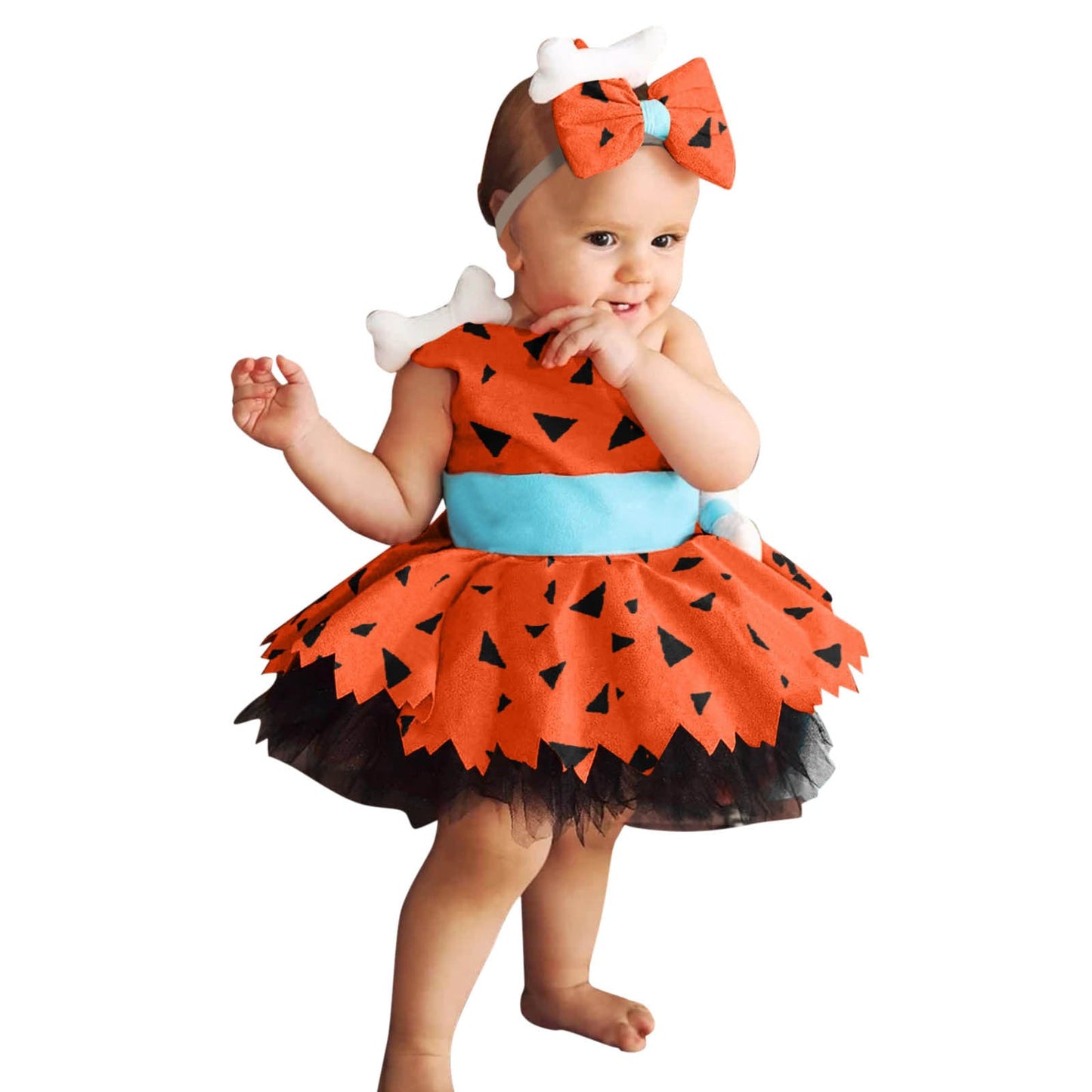 Girls Simple Halloween Mesh Costume Suit Green Orange Pink Polyester
