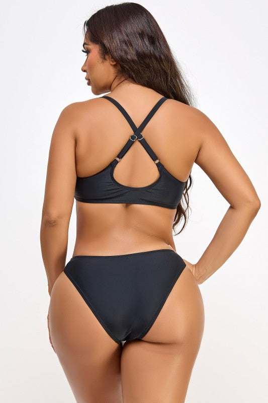 Jenny Bikini Set Front Tie Crisscross Back Swimwear The Diamond Empire LLC