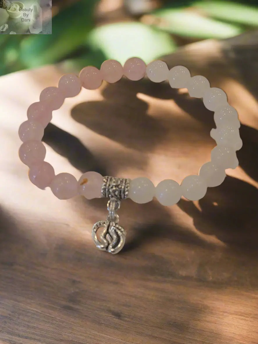 Rose Quartz and Moonstone Healing Bracelet Natural Gemstone Bracelet Beauty by Dani
