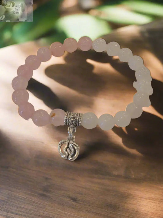 Rose Quartz and Moonstone Healing Bracelet Natural Gemstone Bracelet Beauty by Dani