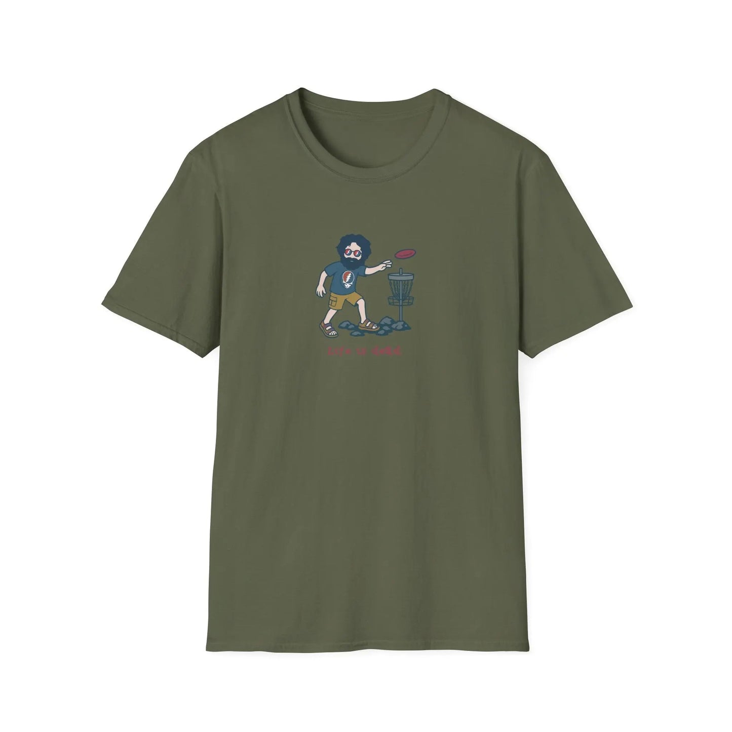 Disc Golfing Jerry Life is Dead T-Shirt Grateful Dead