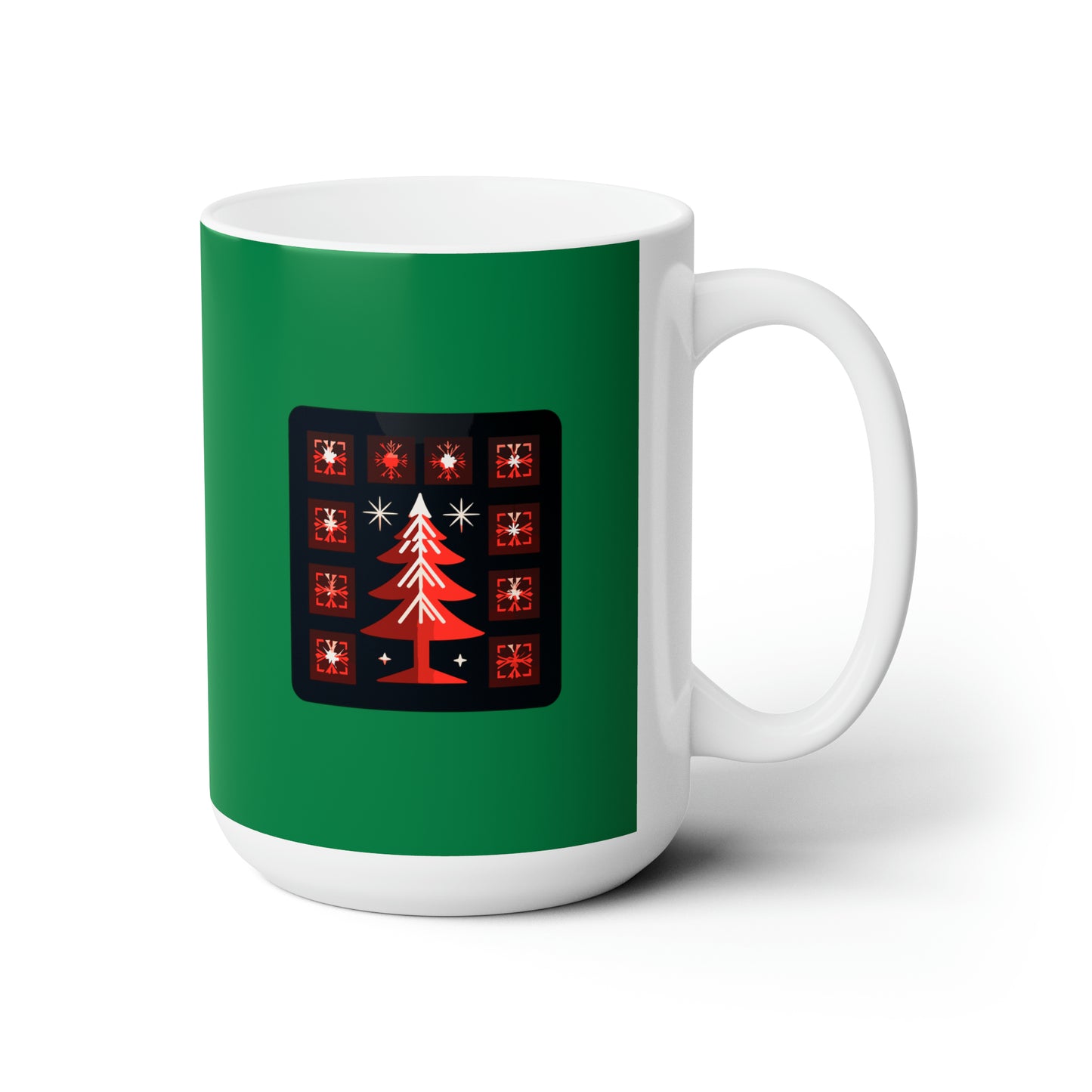 A big Christmas tree decoration, Dark green Ceramic Mug 15oz