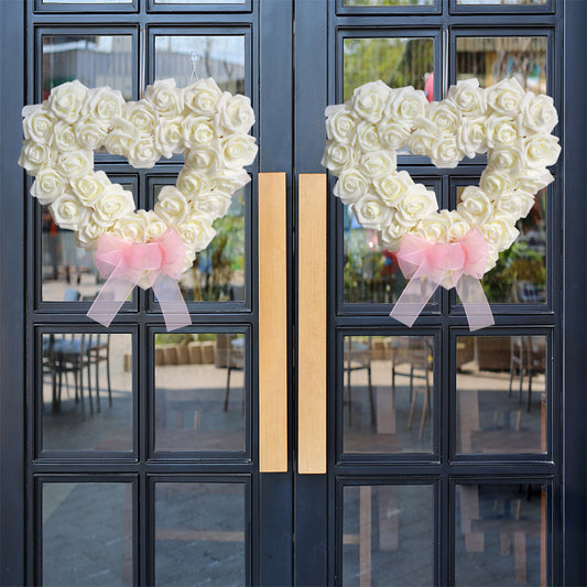White Rose Garland Love Heart Layout Props Valentine's Day Decorations