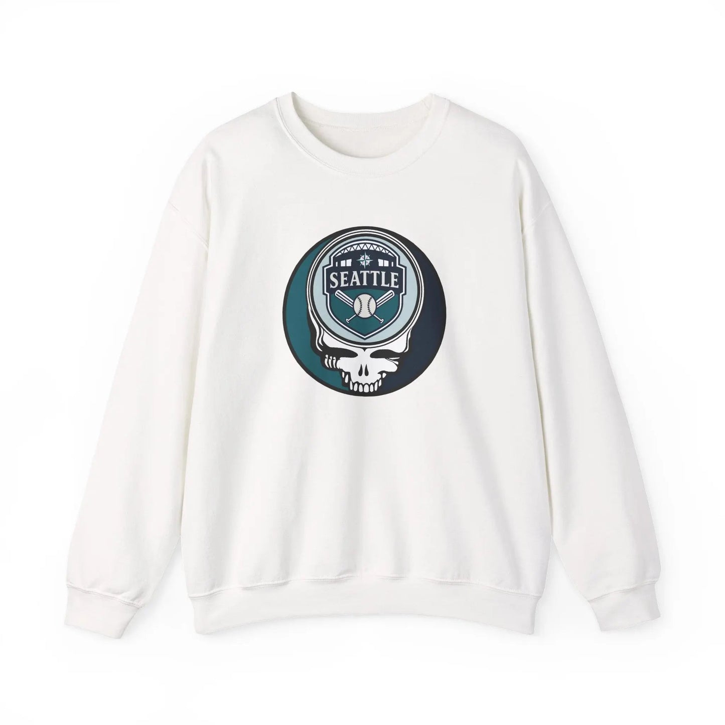 Grateful Dead Stealie Unisex Heavy Blend Crewneck Sweatshirt The Ballpark Collection Seattle Baseball Edition MLB