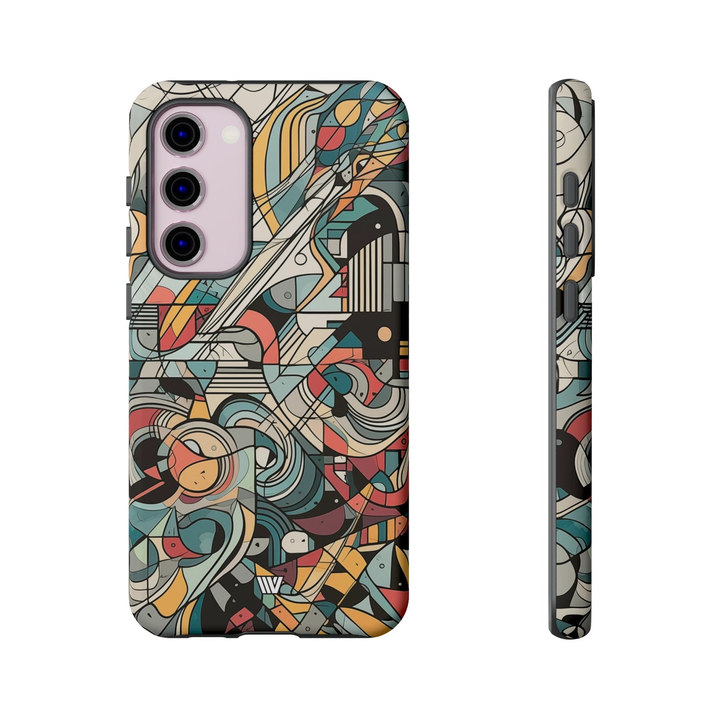 Abstract Doodle Tough Phone Case Dual-Layer Protection