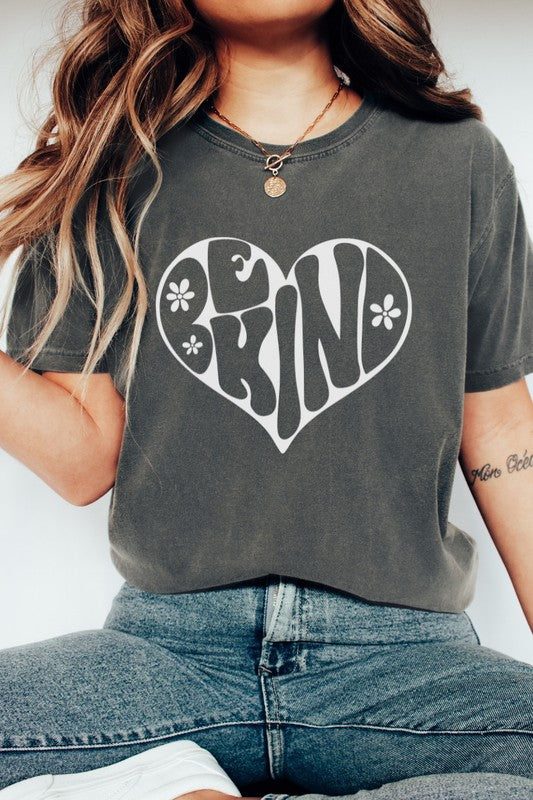 Be Kind Heart Comfort Colors Graphic Tee PLUS